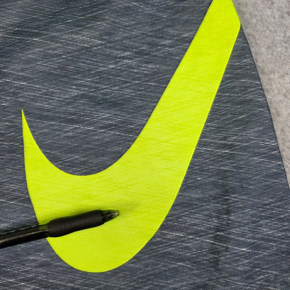 Nike Swim Trunks Men's Size XXL Gray Volt Swoosh Drawstring Active Shorts Beach - Picture 11 of 13